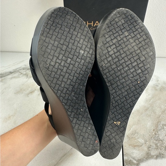 Charles by Charles David Farther Black Platform Wedge Sandals, Sz 6 - Picture 15 of 16